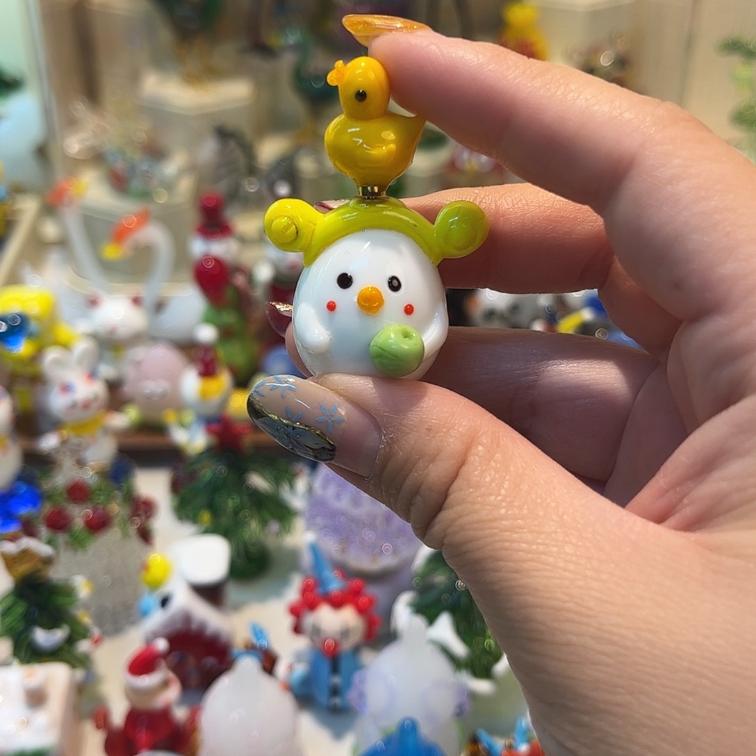 琉璃手工艺品泡澡鸭