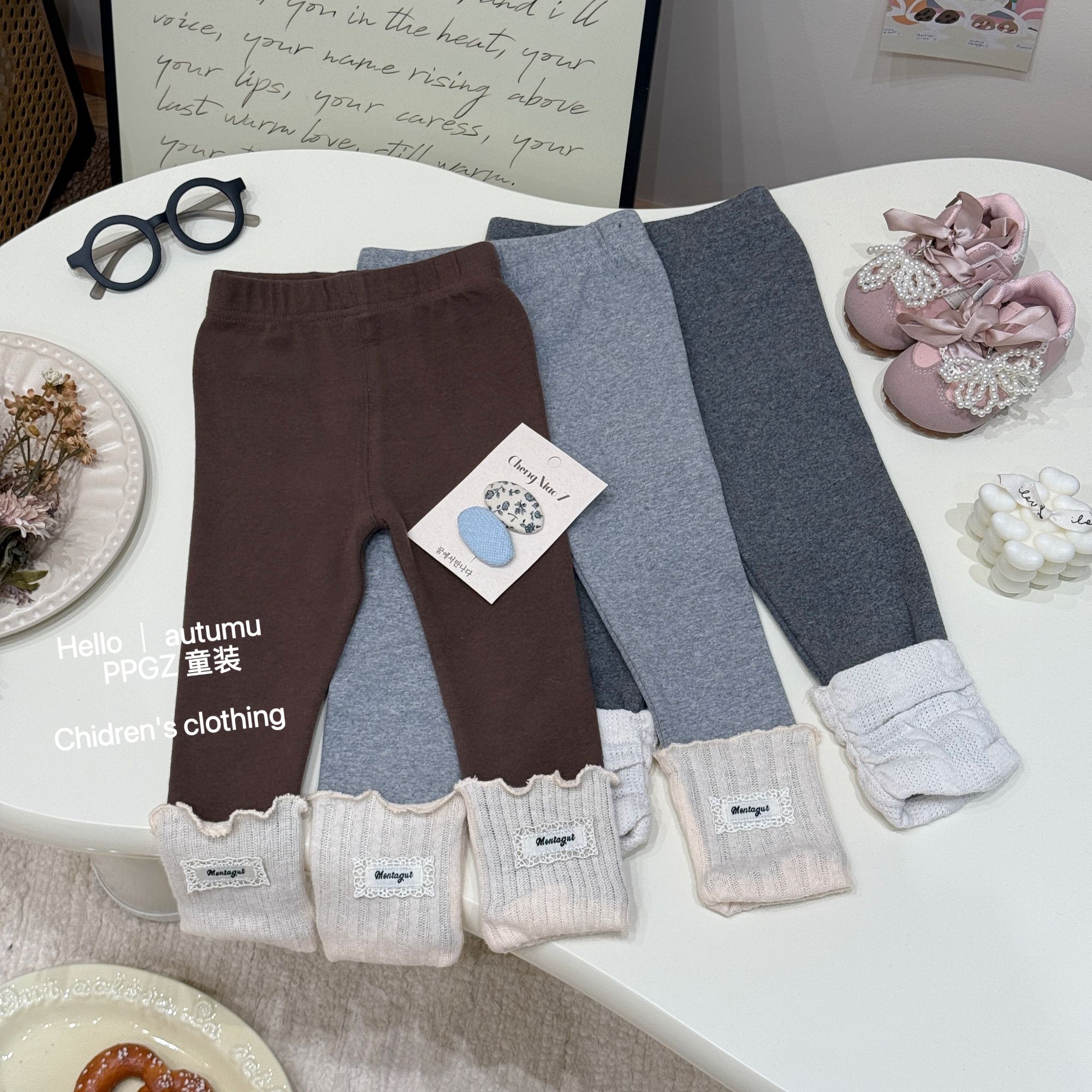 【泡泡格子】现现在仓！女童洋气百搭打底裤潮