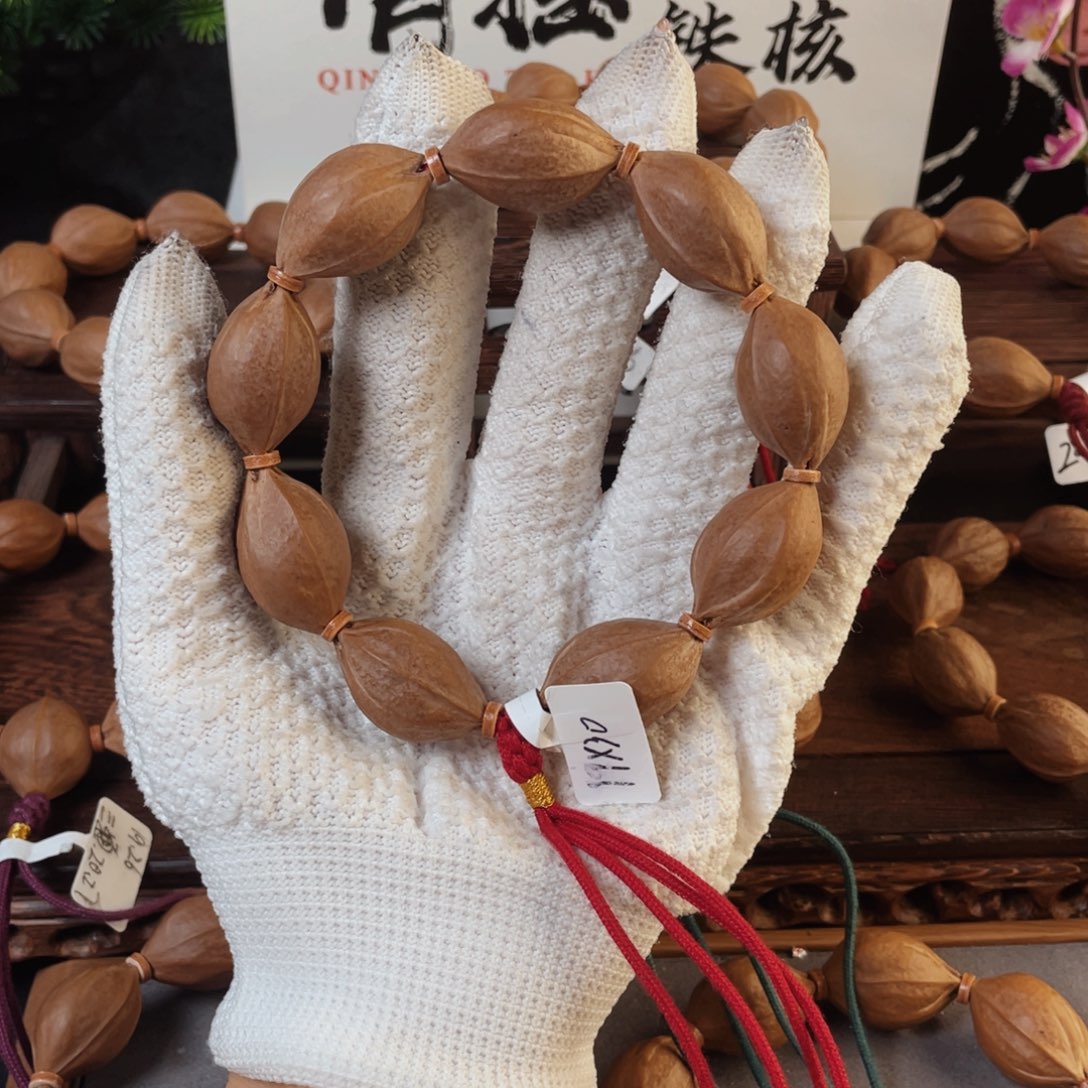 A***立橄榄核手串原生态梅林铁核19*30