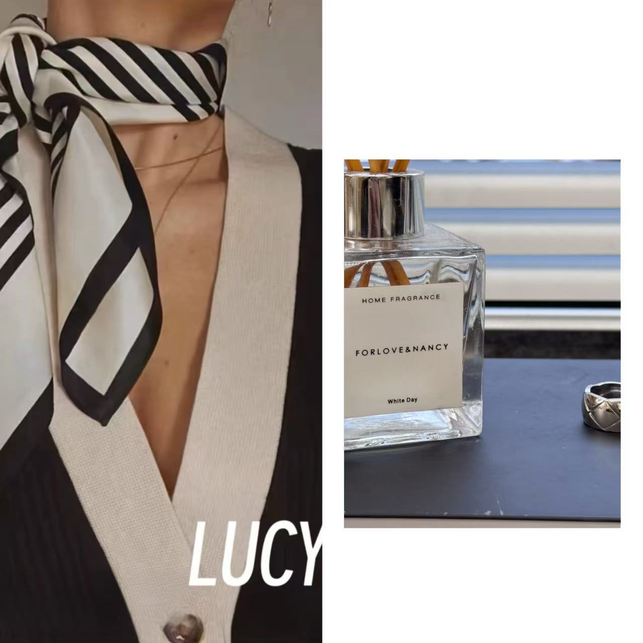 LILI 《V金版本》CH02-56《超宽格灵。戒子》围巾 条纹经典大方复古