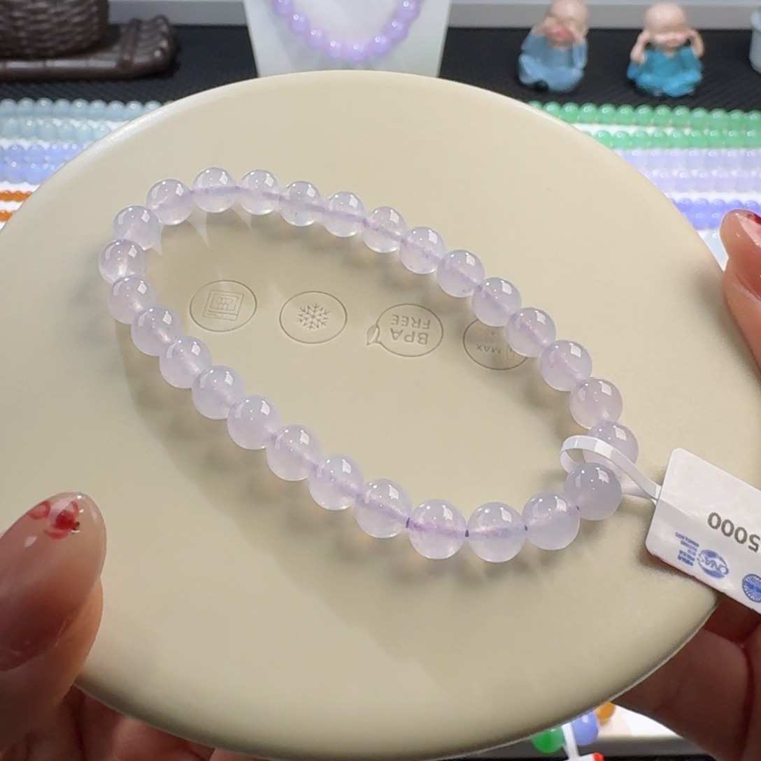 翡翠颈饰未镶嵌高冰粉紫单圈6.6mm