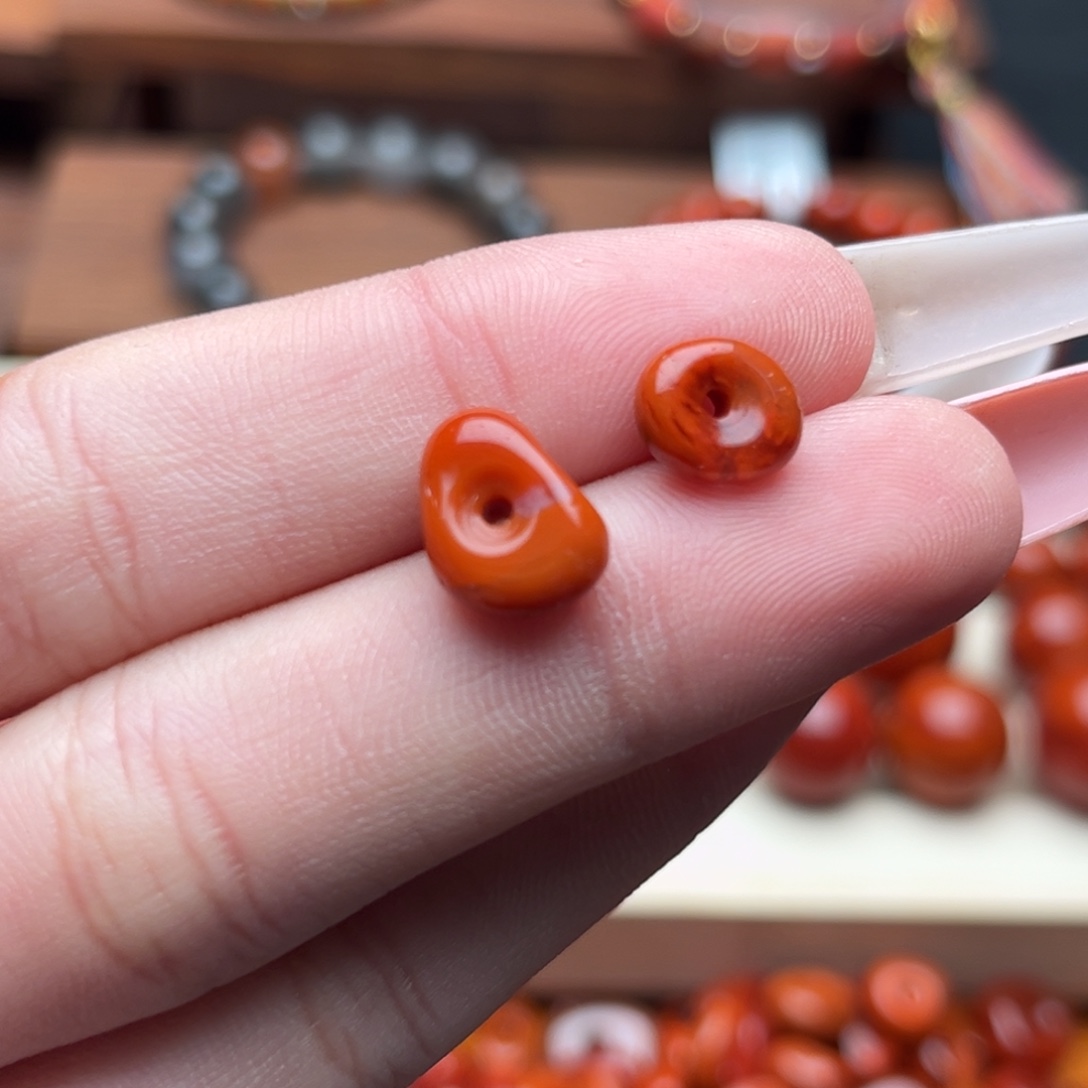 南红玛瑙未镶嵌南红6一对藏扣