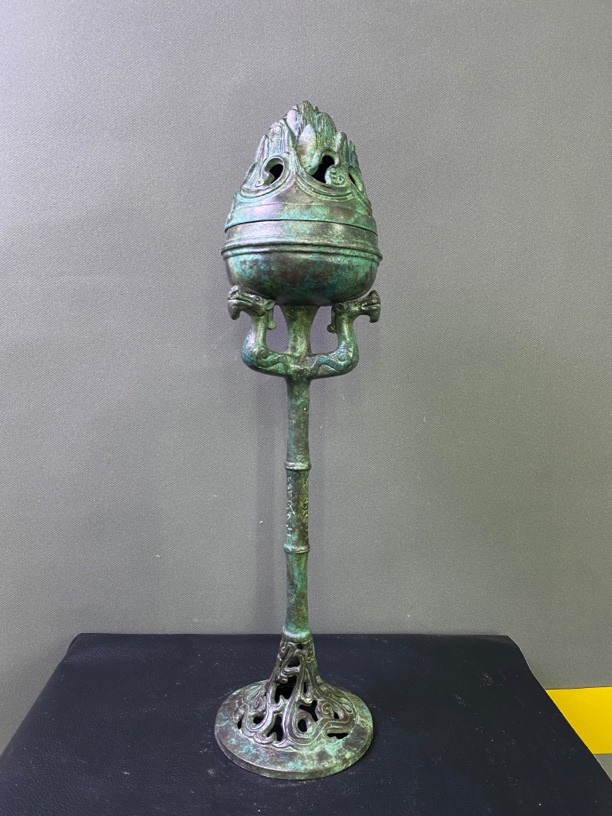 非遗仿古青铜器【竹节博山炉】工艺品/礼品/摆件