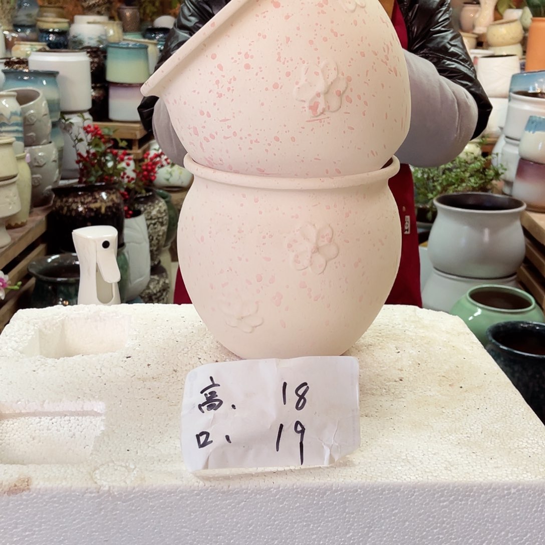紫砂花盆高度18口径19