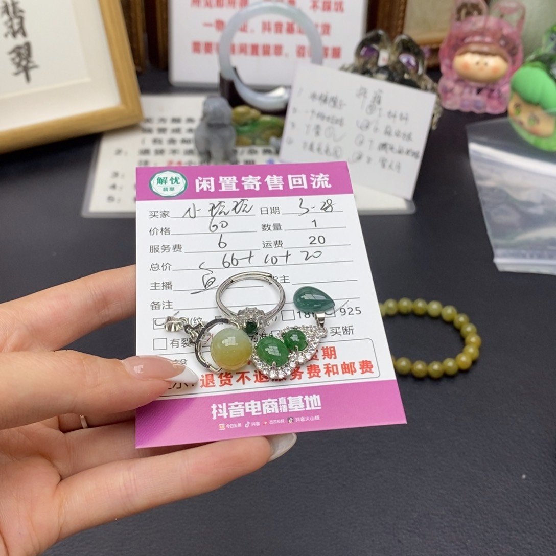 翡翠银S925镶嵌颈饰小*玲