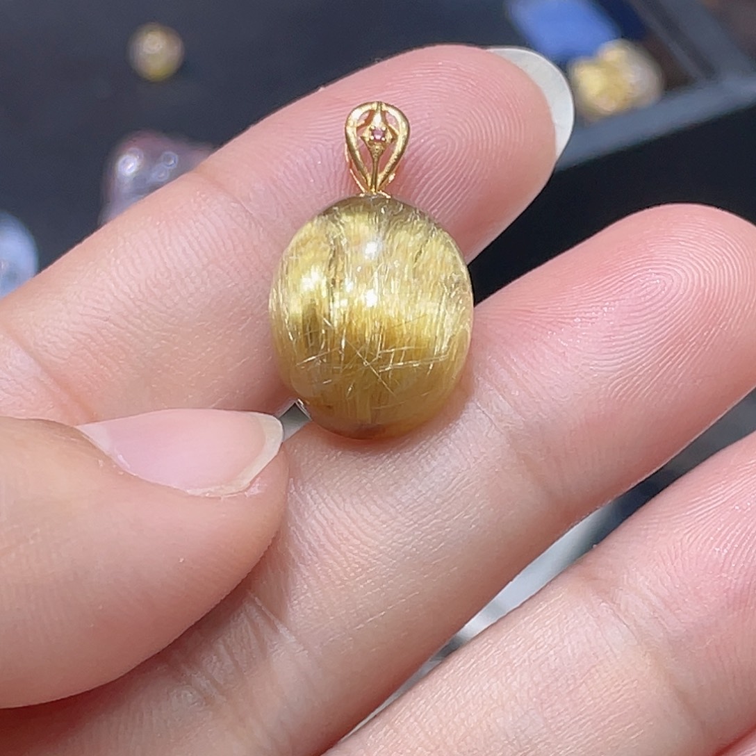 水晶钛晶蛋面18K金镶嵌琳**O