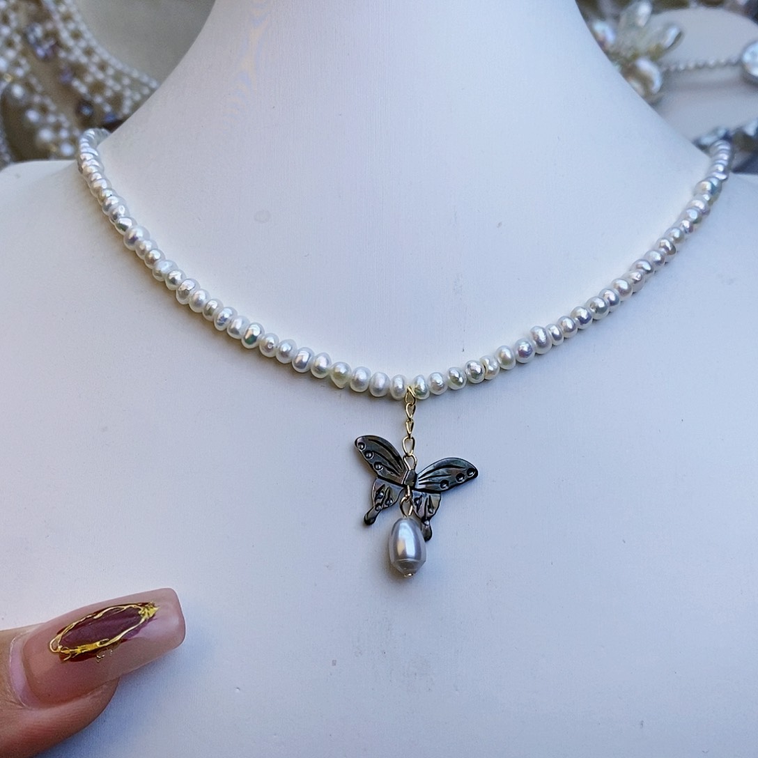 淡水珍珠颈饰银S925镶嵌