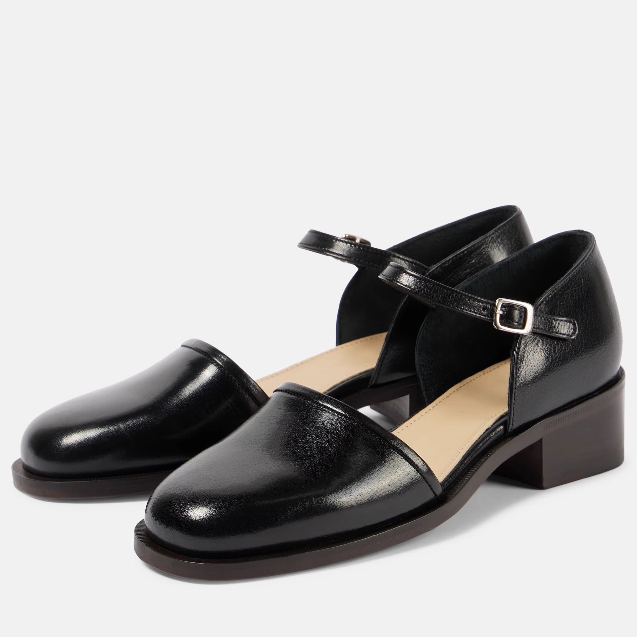 pomo胎牛皮凉鞋学院风公主鞋圆头玛丽珍鞋四季鞋单鞋