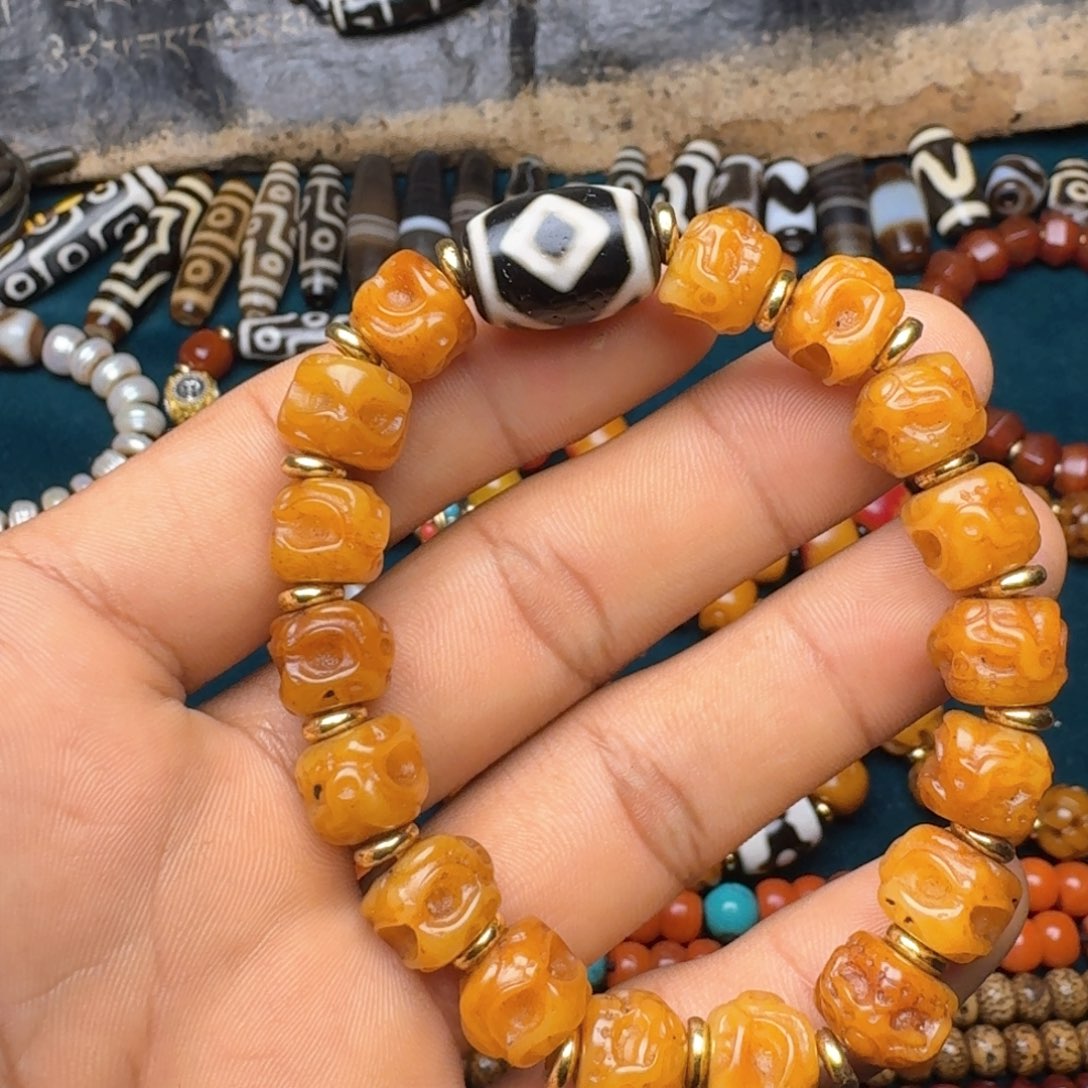 柏香籽/百香籽手串牦牛骨