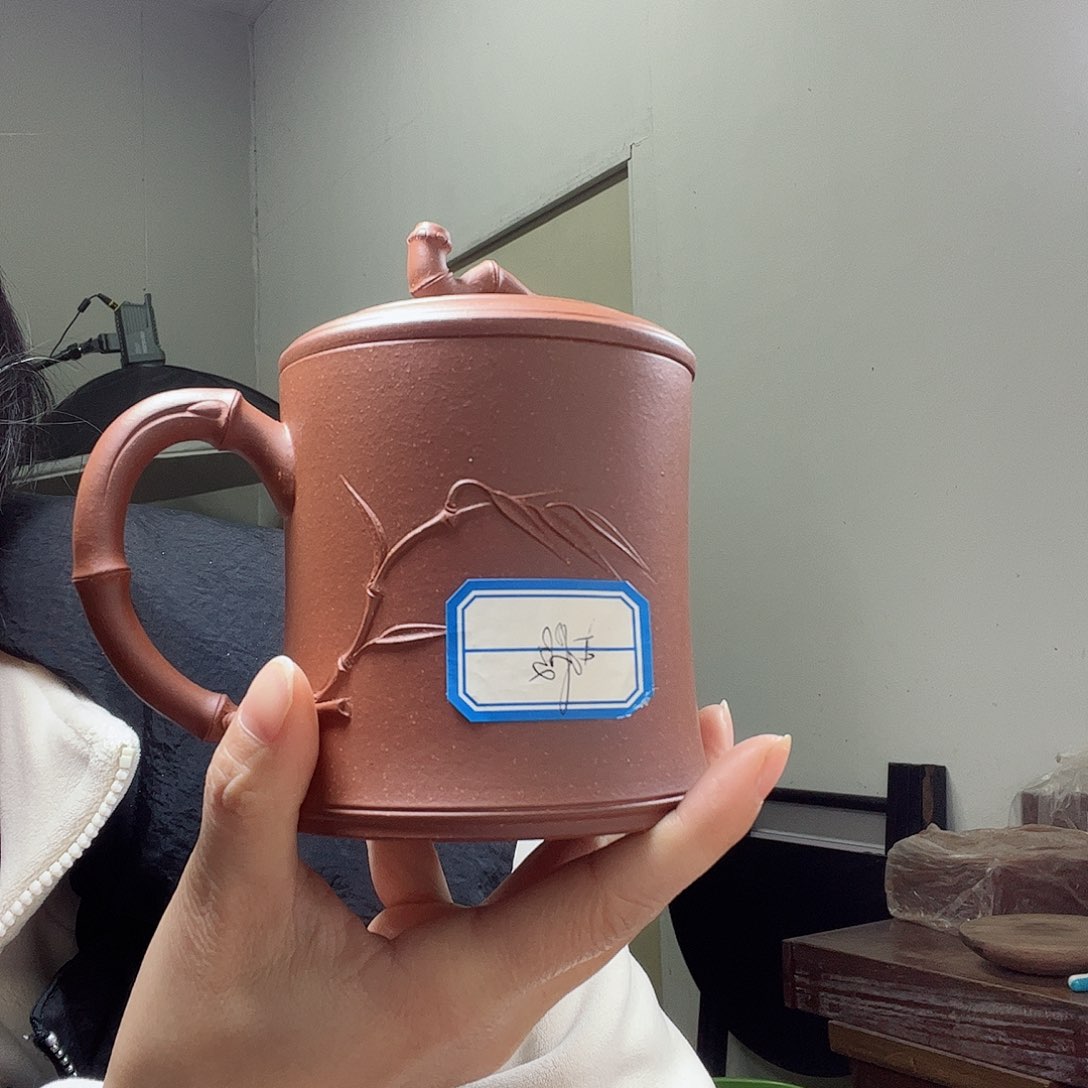 紫砂茶杯7***叔紫泥盖杯微瑕