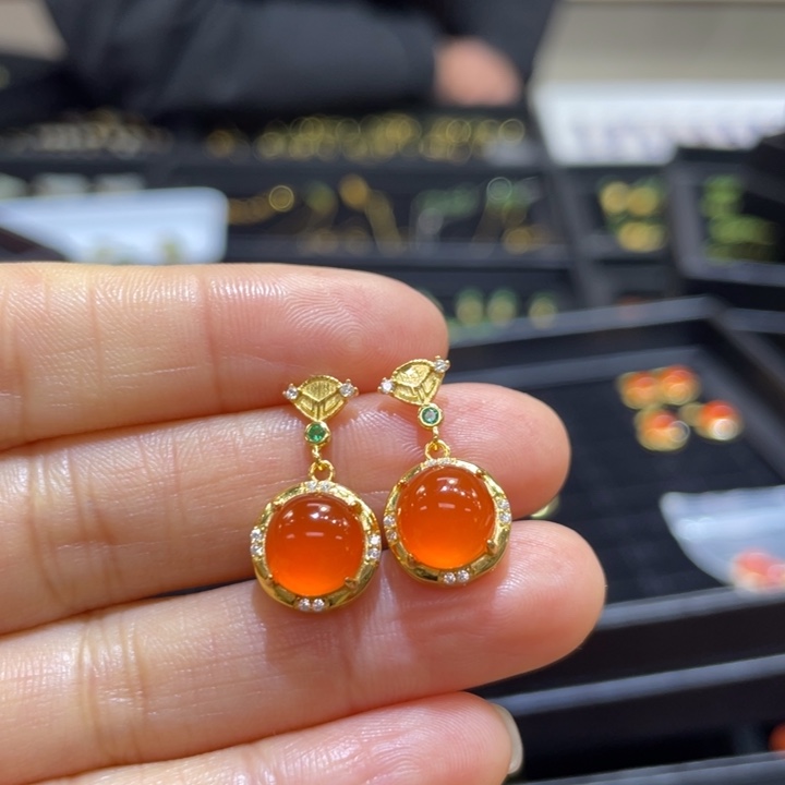 吊坠925银S925耳针