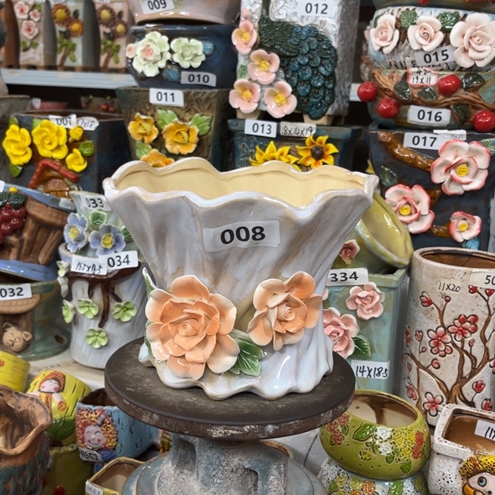 紫砂花盆粗陶材质多肉花盆