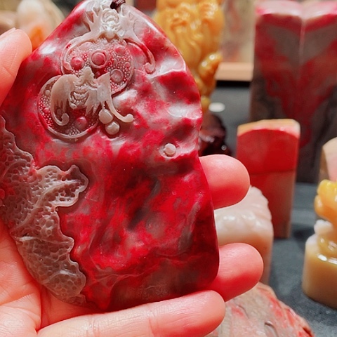 昌化石昌化精品老坑鸡血石