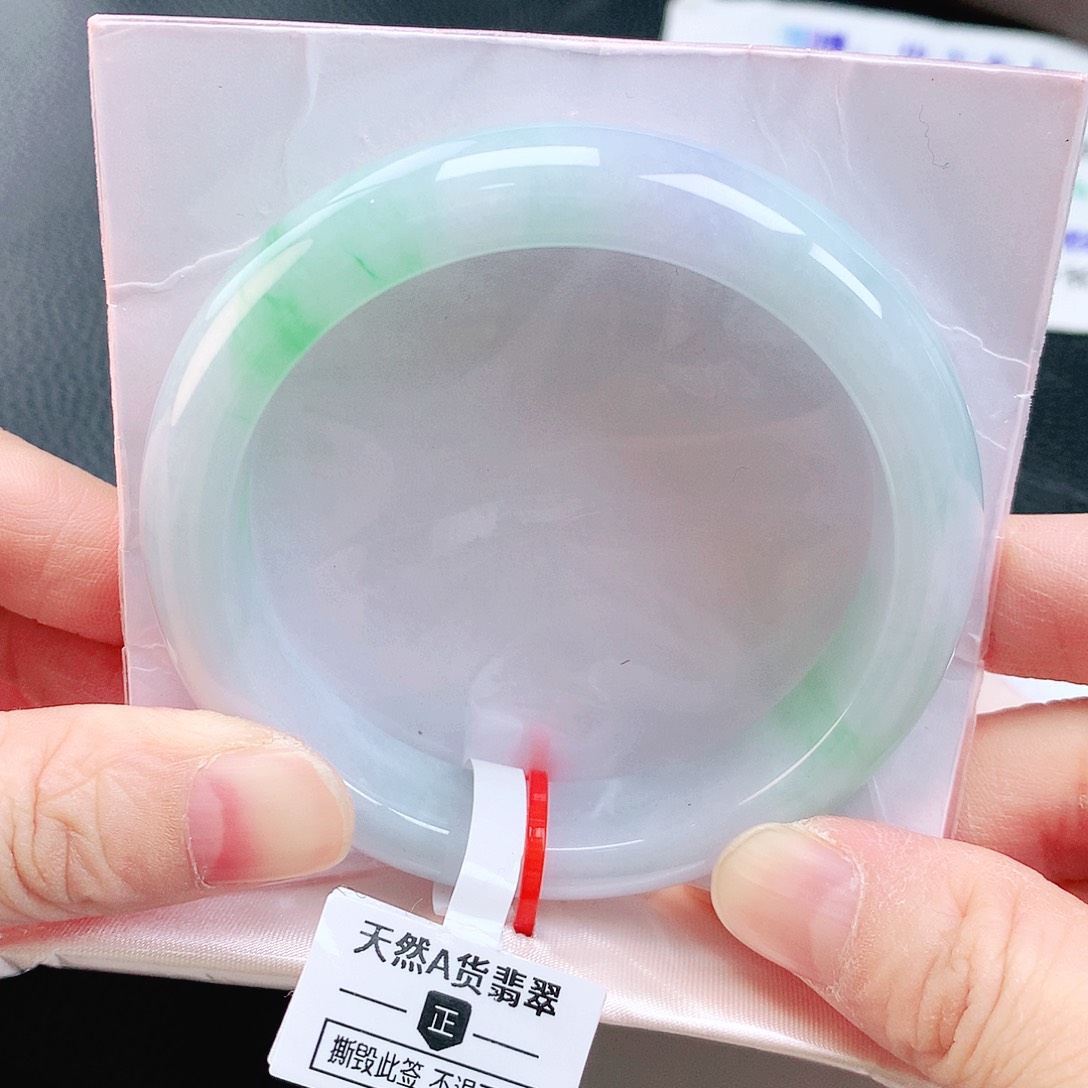 未镶嵌手镯翡翠56冰紫绿
