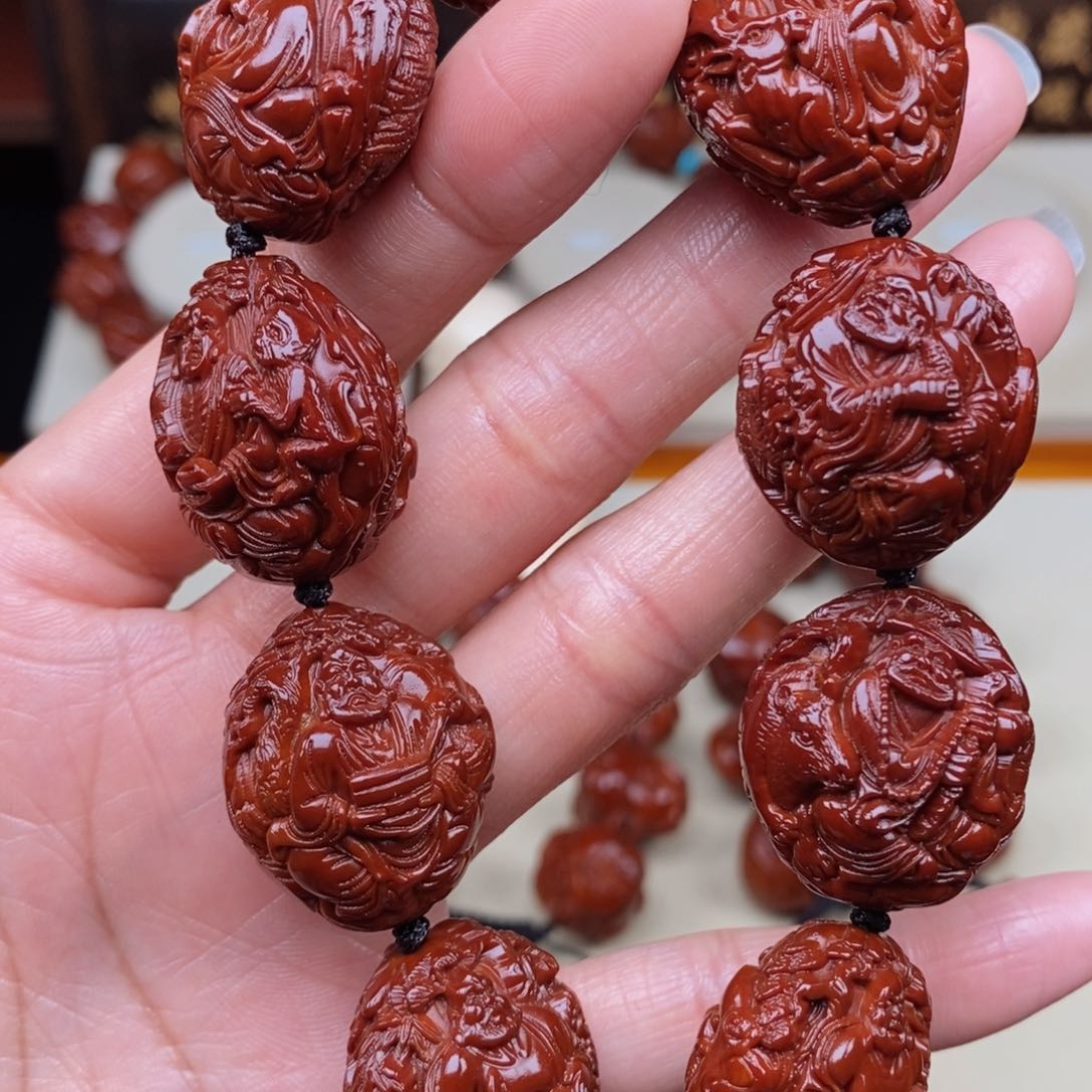 橄榄核吊坠十八罗汉 四花