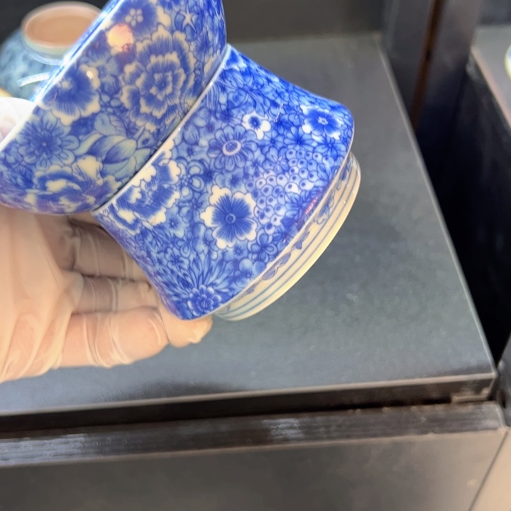 瓷片白青花万花茶漏全品
