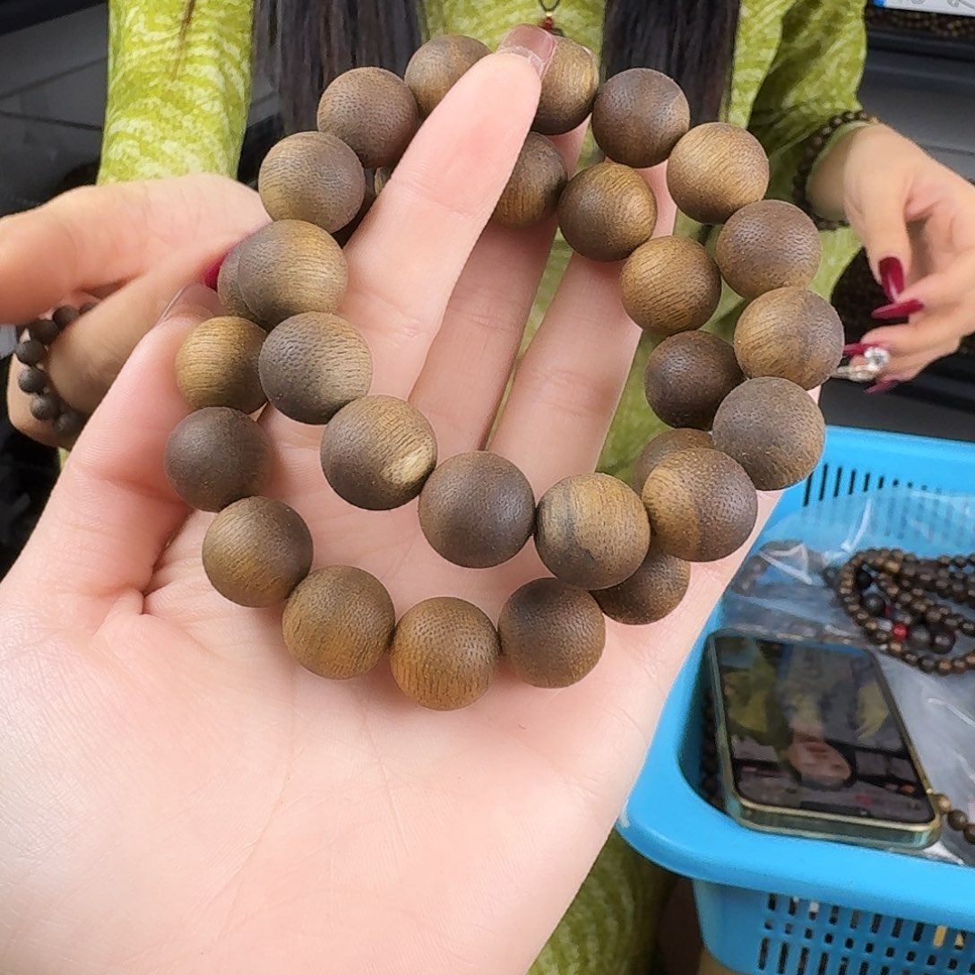 沉香香囊沉香白棋圆珠单圈卡14发一高品质