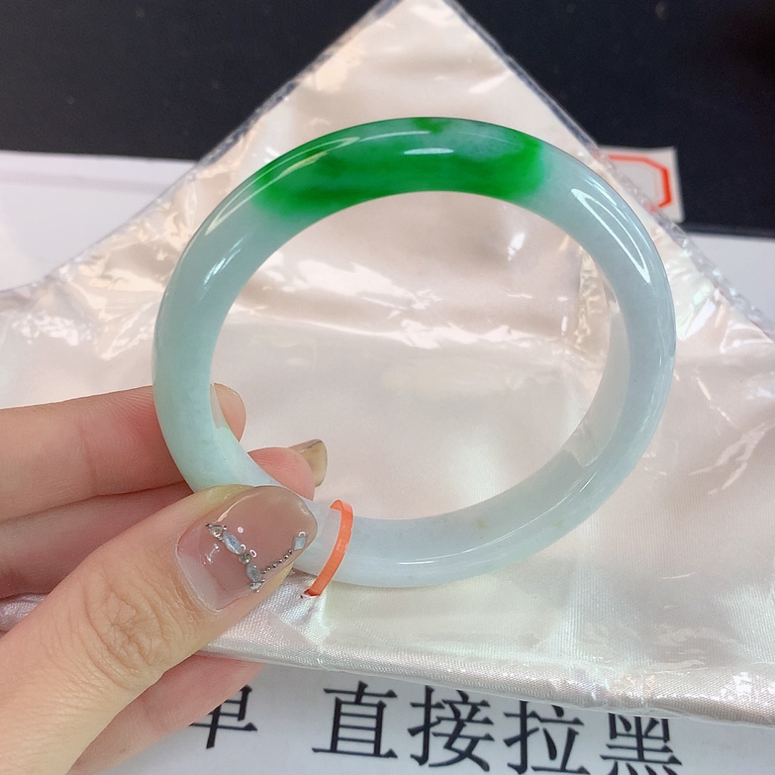 翡翠手镯未镶嵌罗*天然翡翠A货035