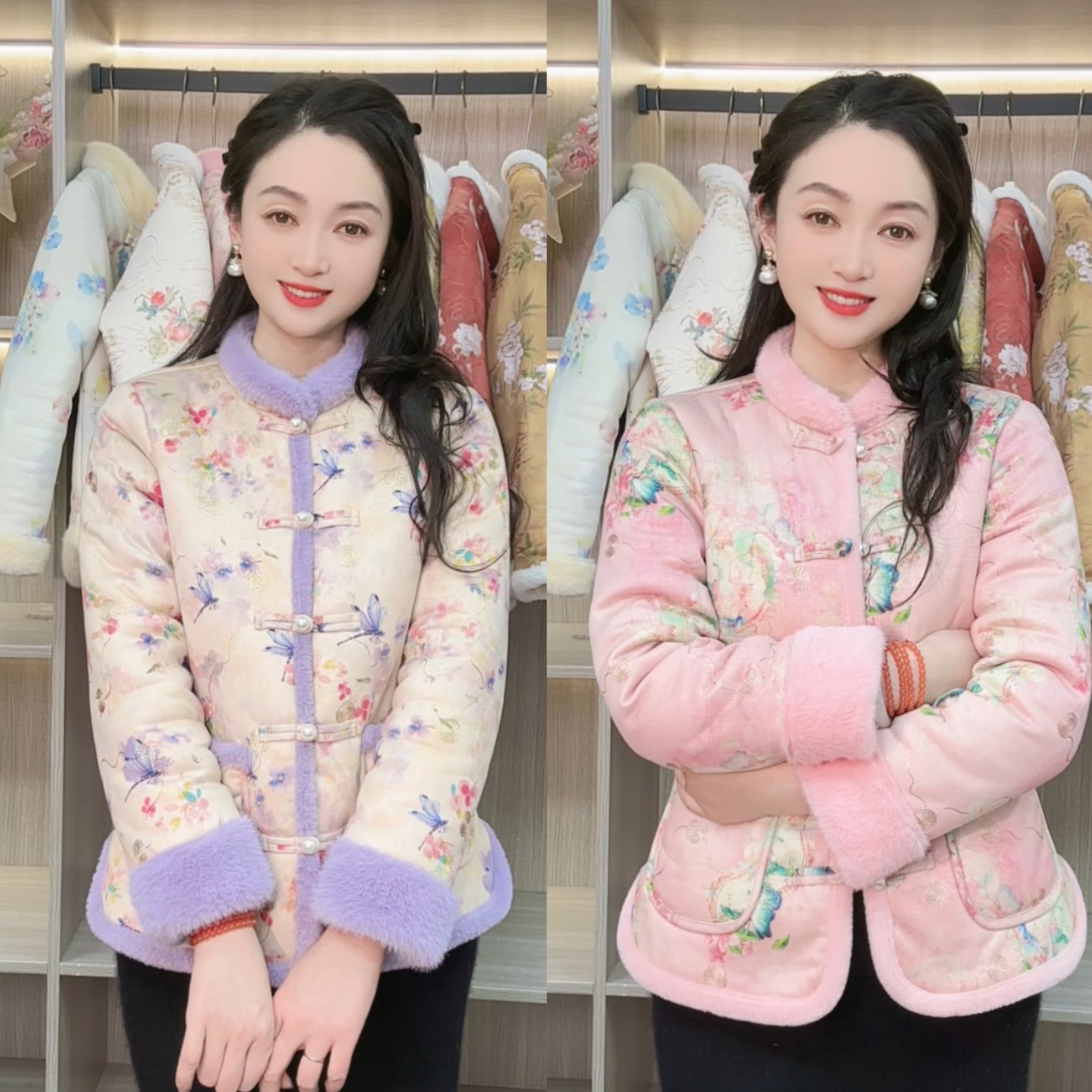 新款棉衣冬季中式民族风棉服上衣加绒加厚网红通用拜年服保暖外套