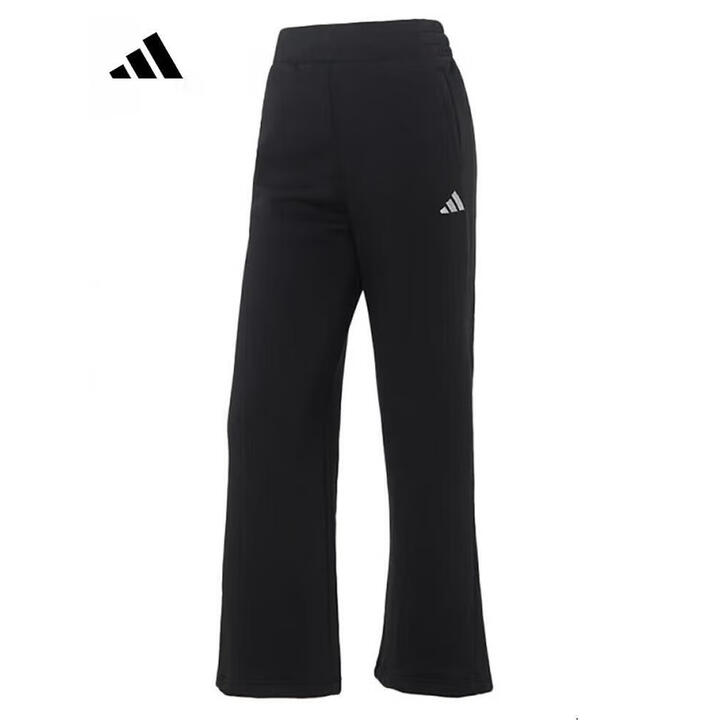 adidas/阿迪达斯【秋上新】女子舒适黑色加厚运动休闲裤 KC0052