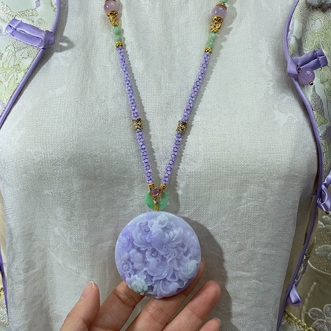 翡翠未镶嵌颈饰天然