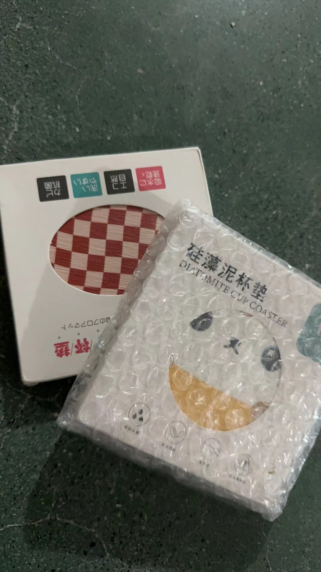 多色硅藻泥隔热杯垫发1盒