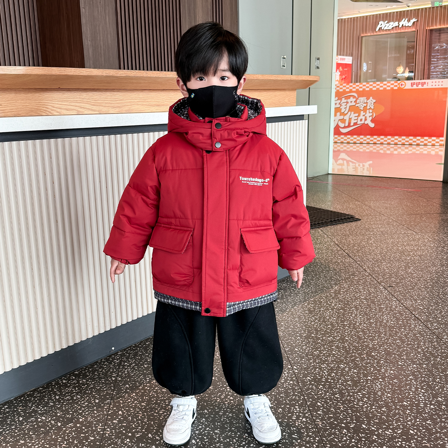 儿童加绒棉服2025新款男童冬季加厚保暖棉袄宝宝时髦冬装韩版外套