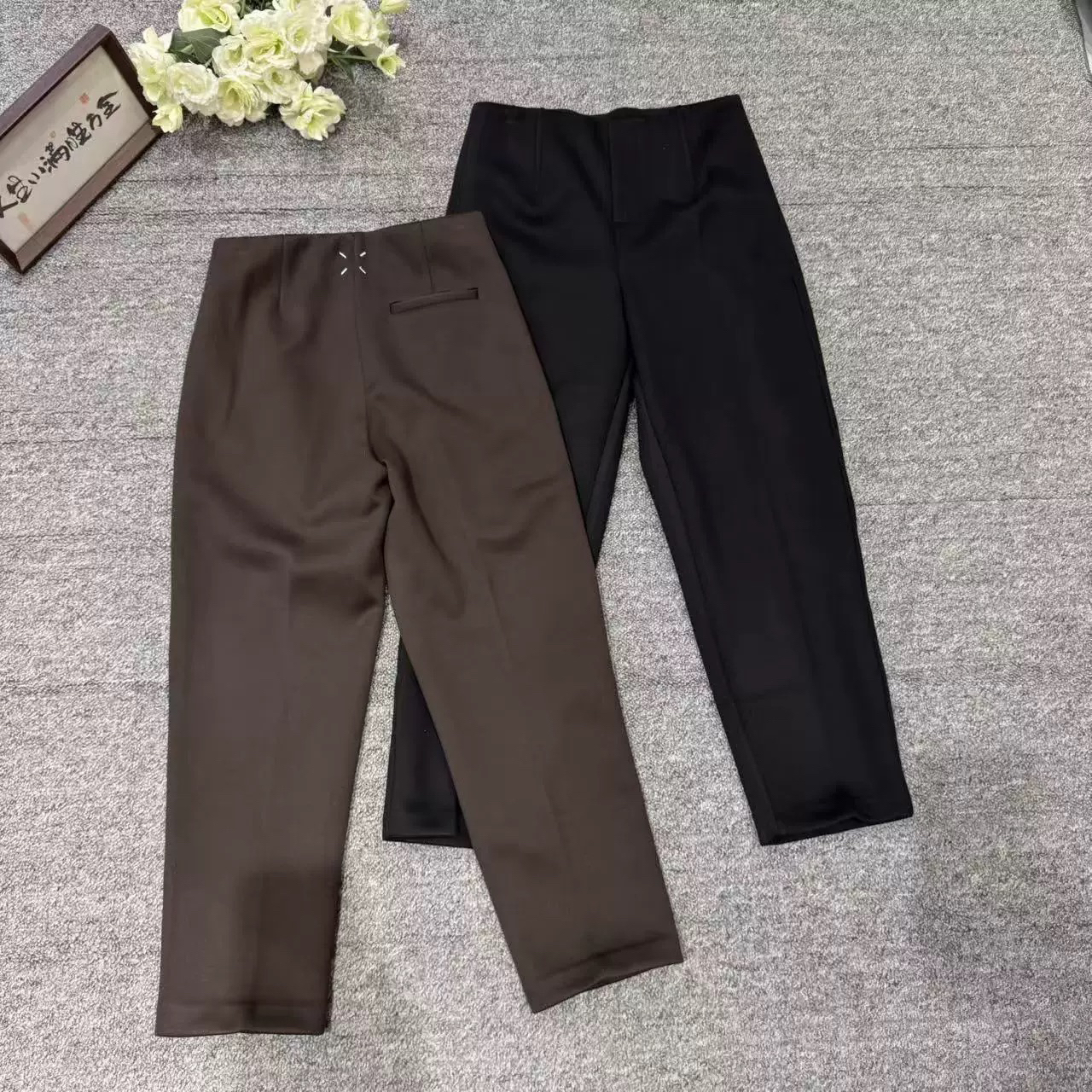 “加绒直筒裤”羊毛加绒保暖高腰弹力小脚裤32138