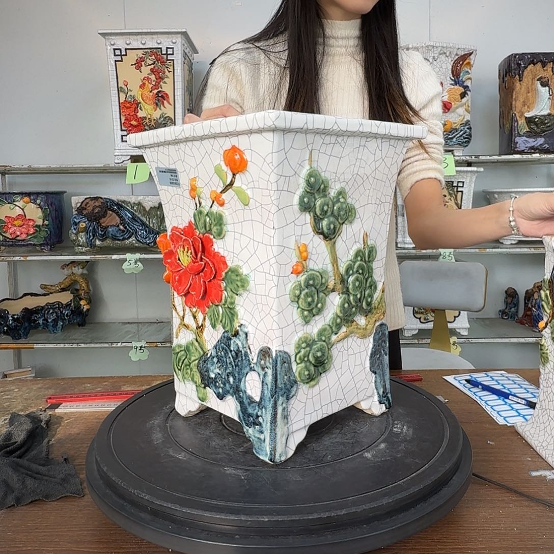 粗***饭内口18内深28石湾盆