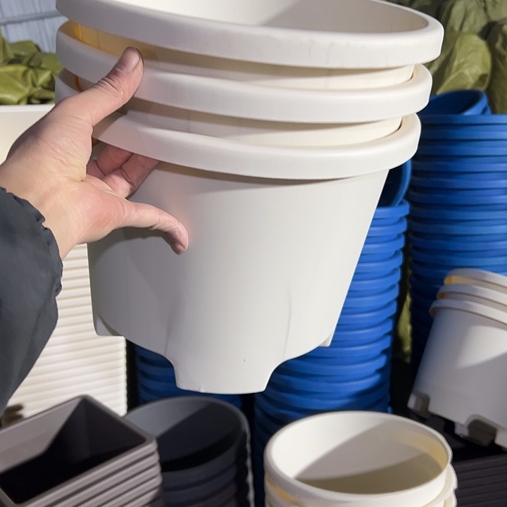 串色米白色球根盆32外径24高3个盆