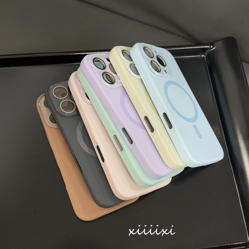 磁吸镜头膜液态硅胶适用iphone系列手机壳纯色
