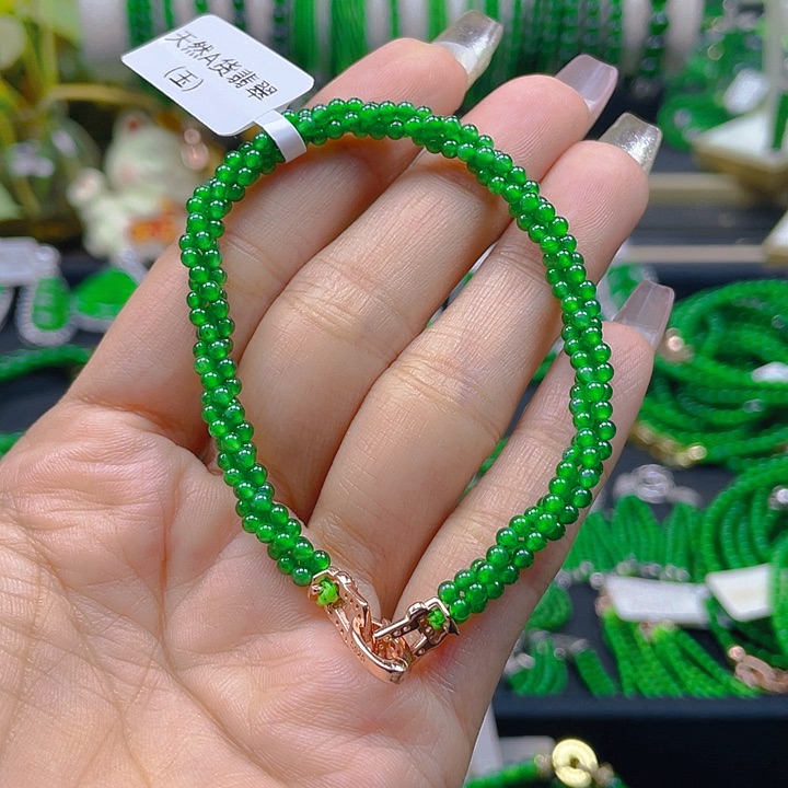 翡翠手链未镶嵌麻花手链