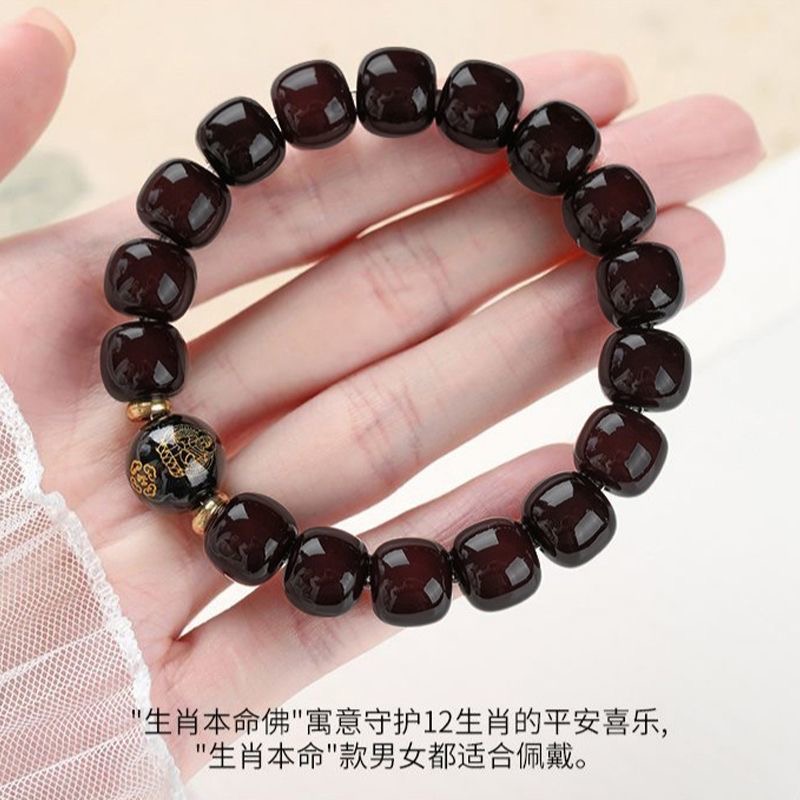 【本命佛】十二生肖菩提单圈手串溏心老料生肖文玩桶珠赠盘玩袋