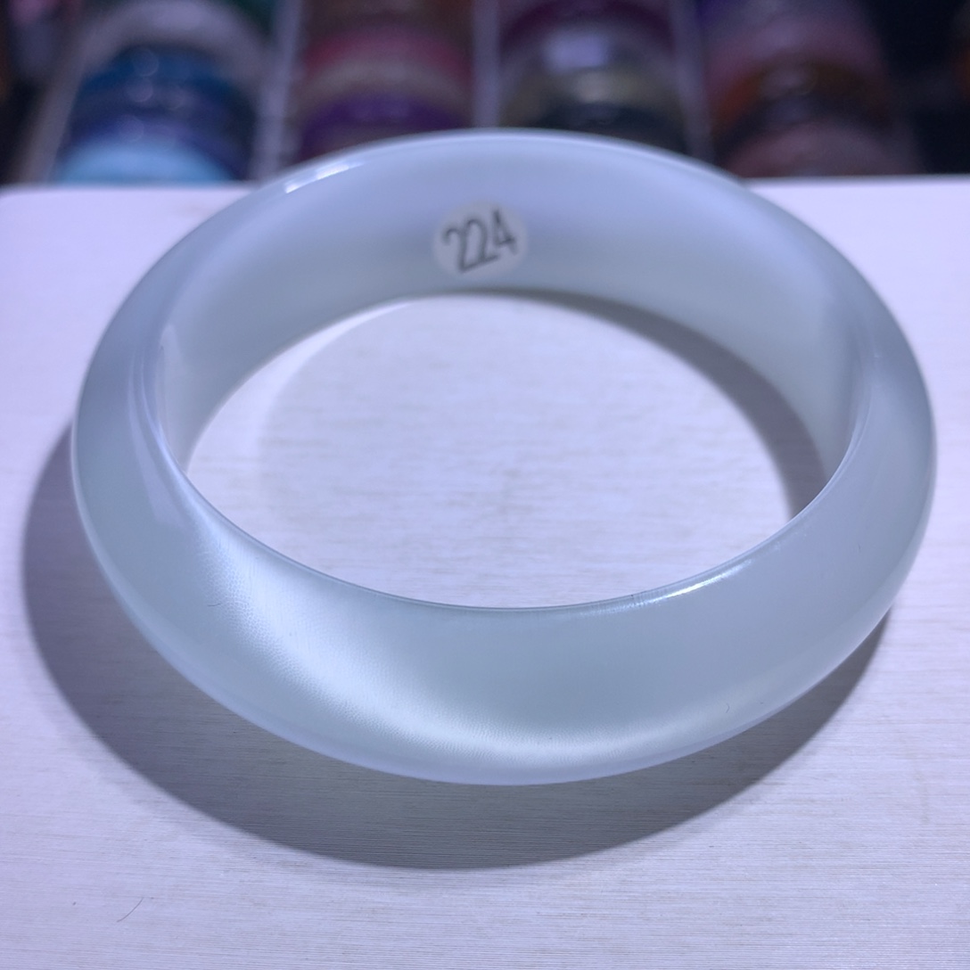 水晶手镯银S925镶嵌猫眼60.1圈224