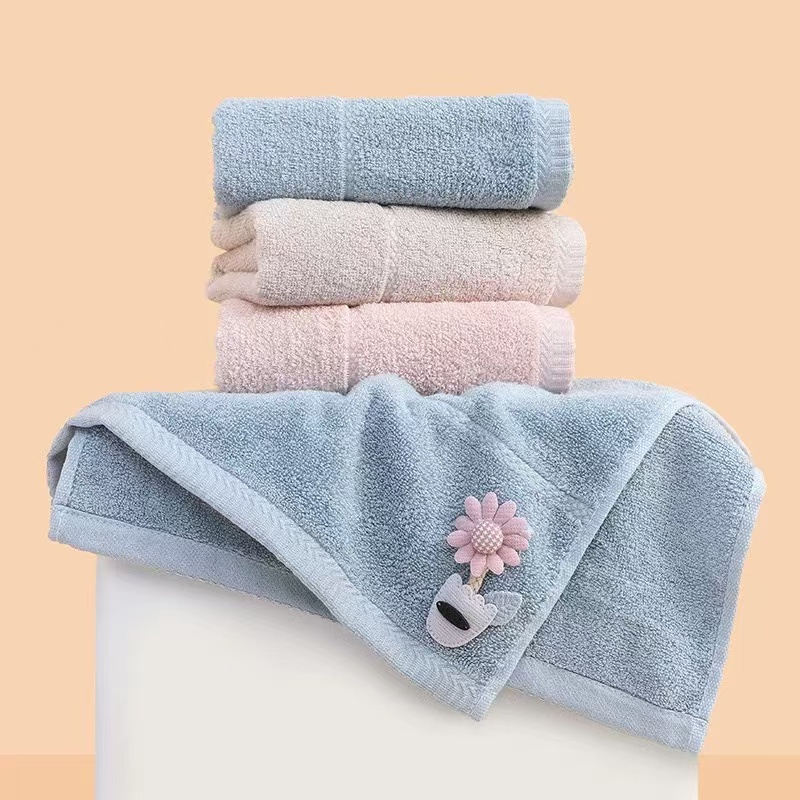 贴花竹纤维毛巾三条33*73