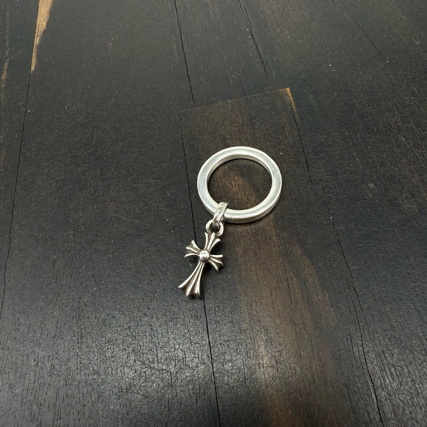 US5.5码 Chrome Hearts 克罗心 3mm NTFL Babyfat十字架一体戒指