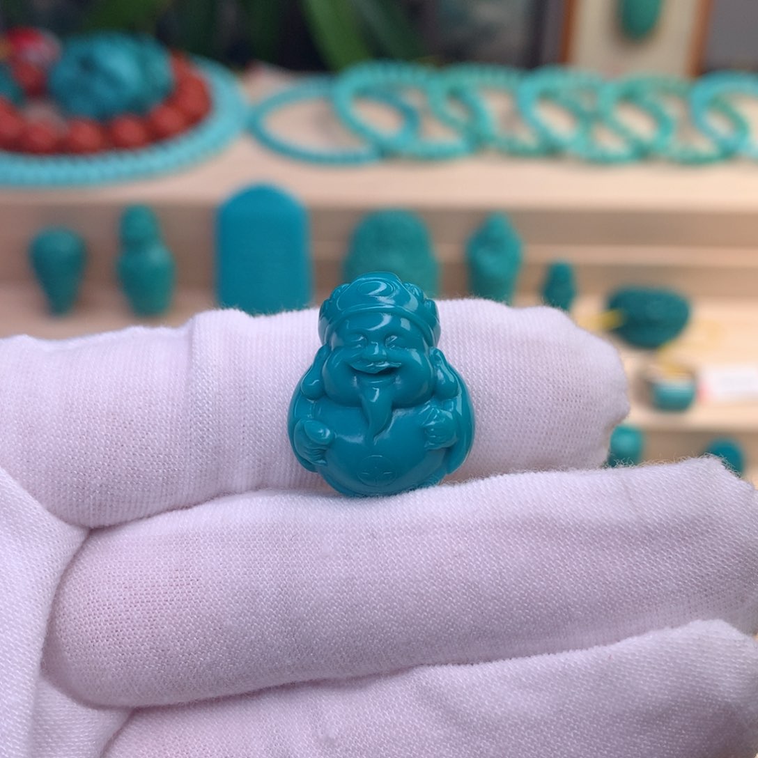 绿松石小财神未镶嵌
