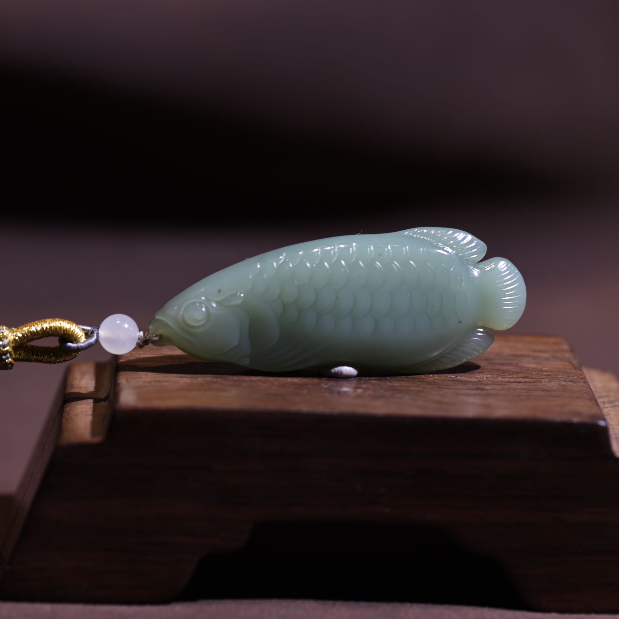 【新疆马爷珠宝】粉青年年有鱼吊坠  55.4*21.1*10.4/18.6g