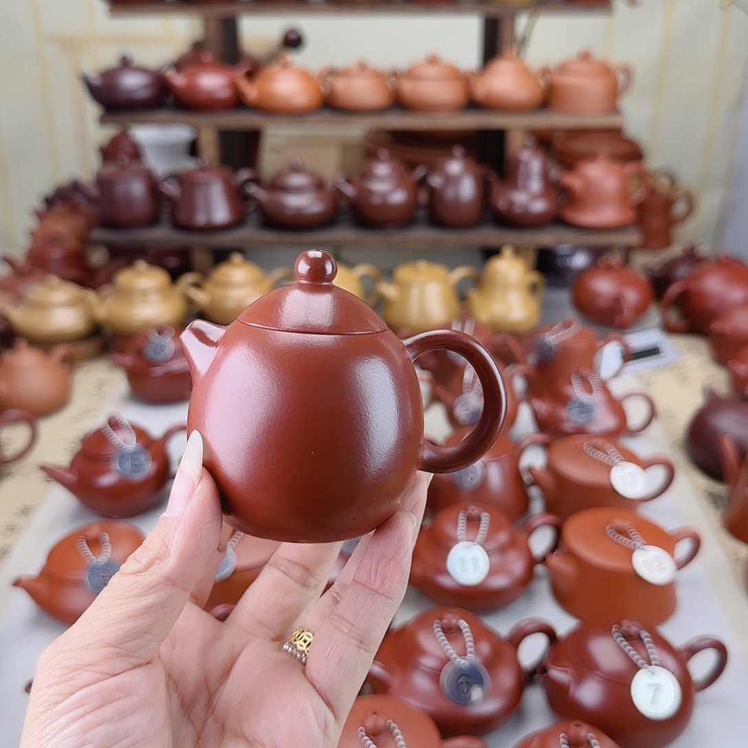 智***杰紫砂茶壶大红袍龙蛋壶60c