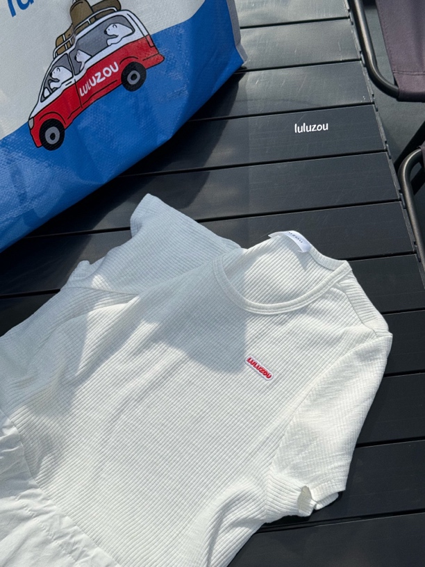 luluzou针织短袖拼接连衣裙 10505