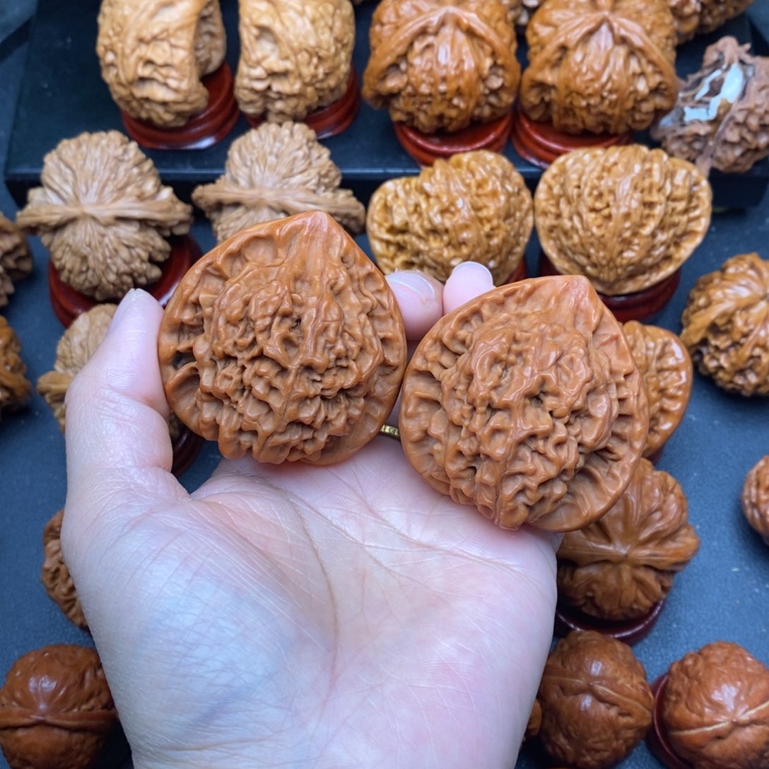 文玩核桃把件48官帽