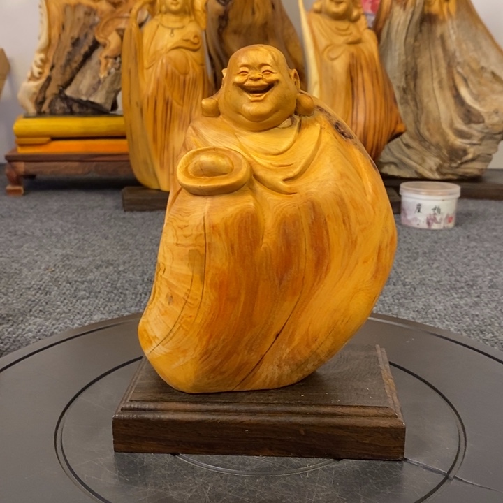 柏木（崖柏）崖柏弥勒佛摆件根雕工艺品