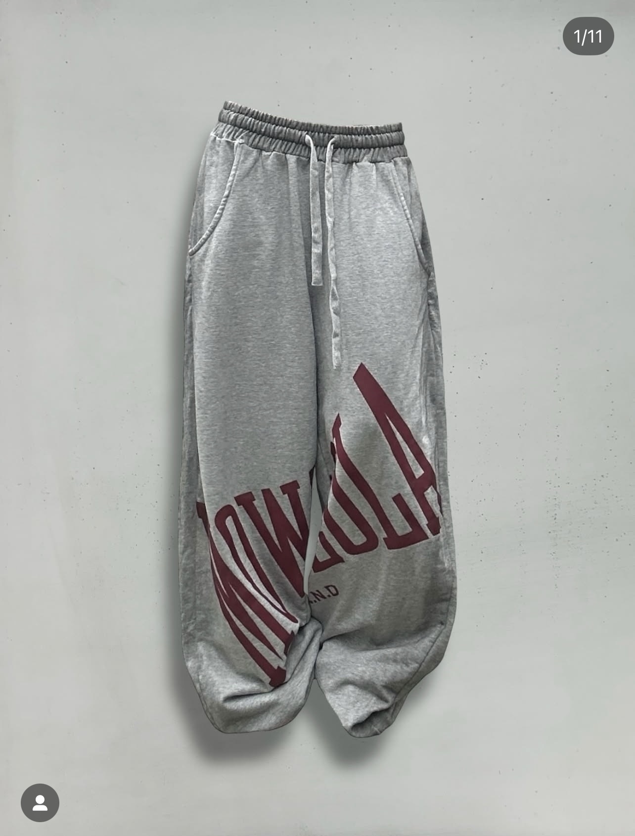 男女款欧美街拍ins潮牌标语logo喷色做旧阔腿卫裤长裤6045