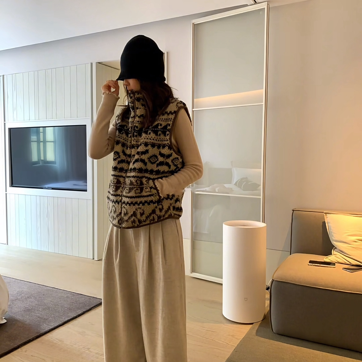 小朵家   ins风# D120 花纹费尔岛 复古羔毛摇粒绒民族花纹马甲