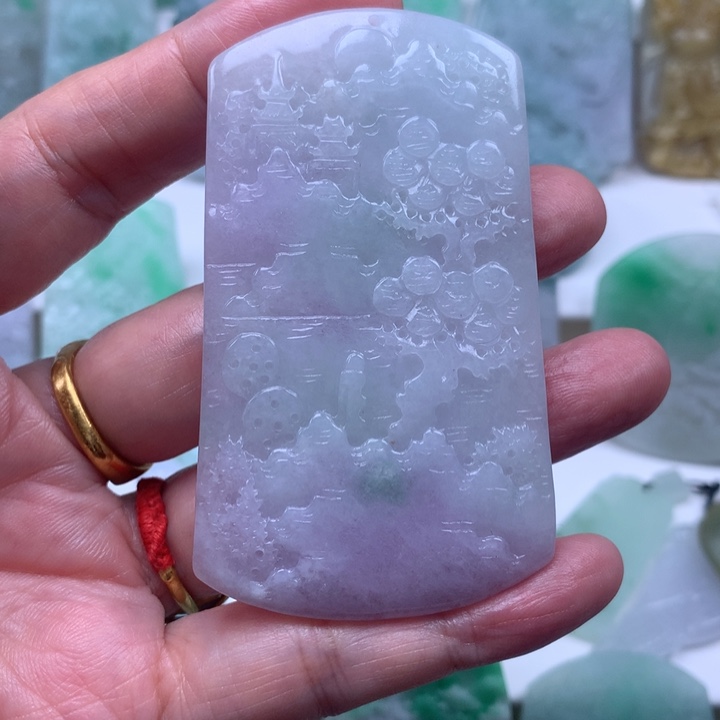 定制翡翠未镶嵌挂件山水挂件