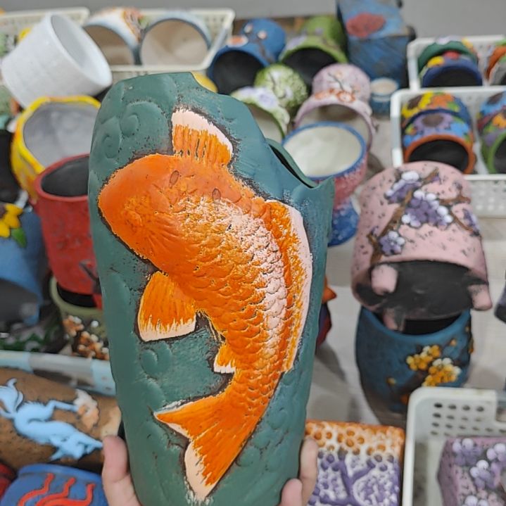 红陶吸水透气的白陶花盆凑满12发货