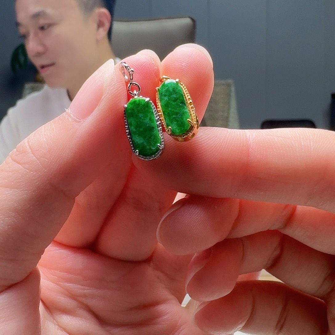 翡翠银S925镶嵌吊坠(不含链)多样性发货其一