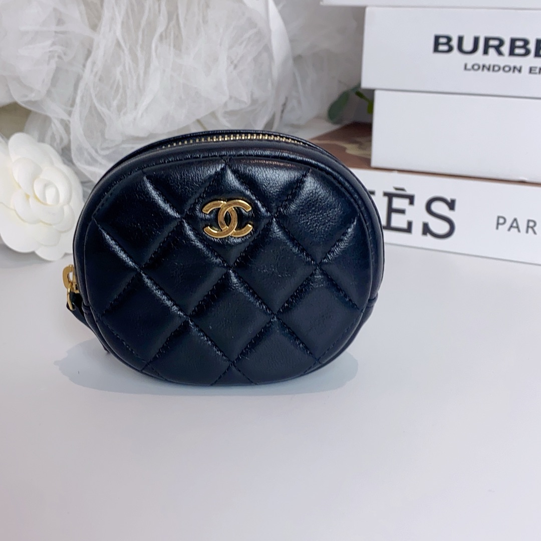 95新 Chanel/香奈儿 黑金圆饼零钱包30开 13775233二奢