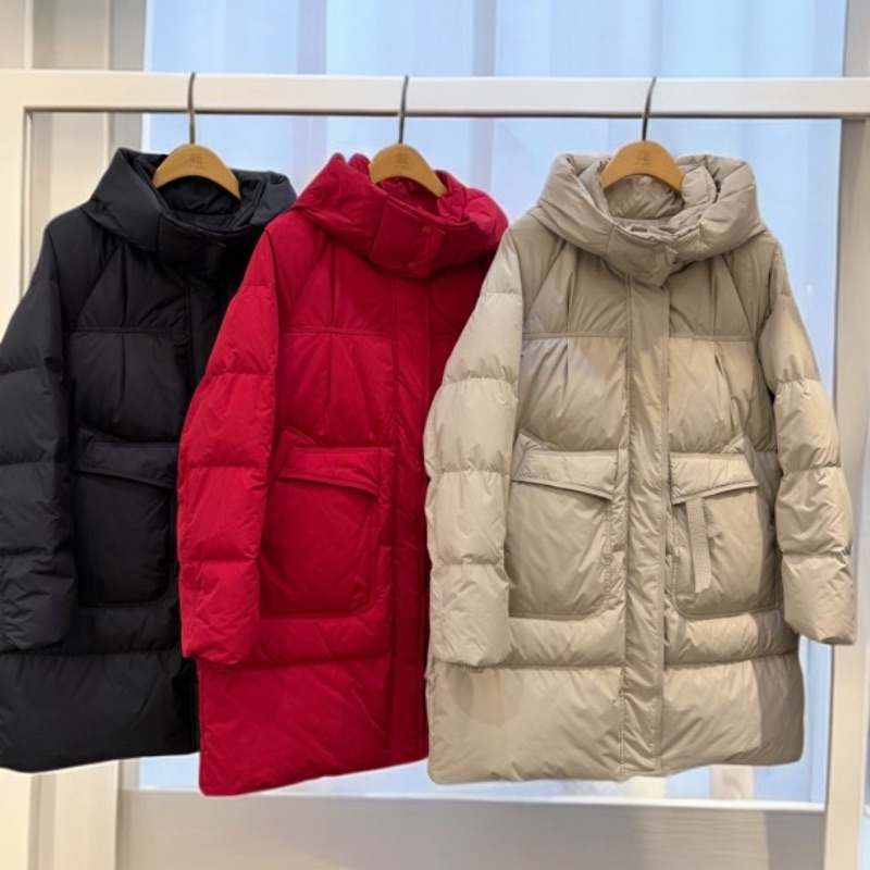 水淼25年冬季新款1475-时尚百搭 中长款羽绒服