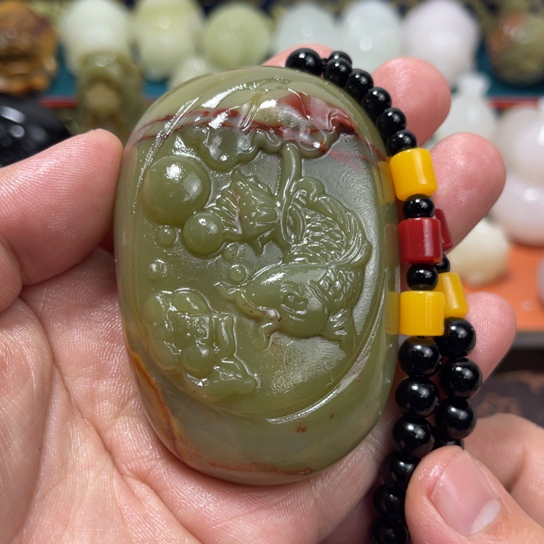 石材石材方解石手把件不退换